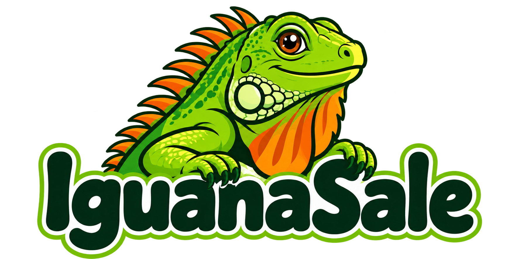 IguanaSale - friendly green iguana logo
